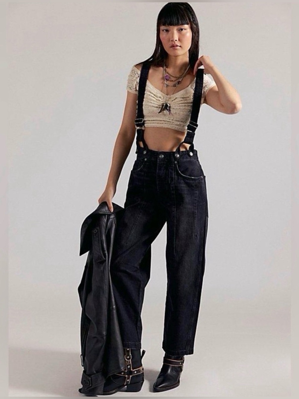 Free People We the Free Berkley suspender Jeans
